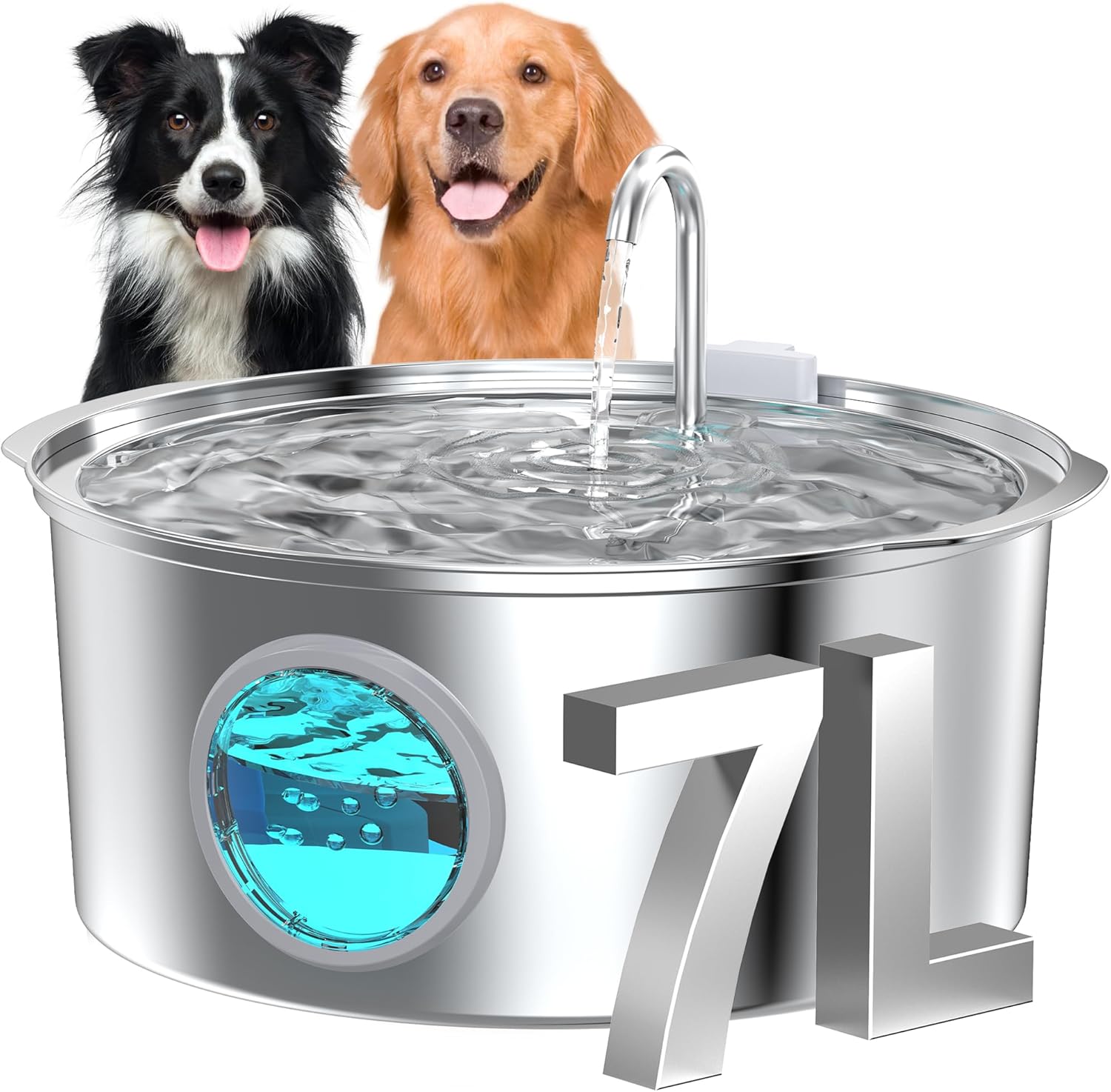 Stainless-steel pet water fountain